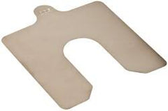 Made in USA - 20 Piece, 4 Inch Long x 4 Inch Wide x 0.005 Inch Thick, Slotted Shim Stock - Stainless Steel, 1-1/4 Inch Wide Slot - Exact Tooling