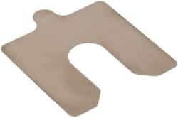 Made in USA - 20 Piece, 4 Inch Long x 4 Inch Wide x 0.01 Inch Thick, Slotted Shim Stock - Stainless Steel, 1-1/4 Inch Wide Slot - Exact Tooling