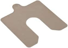 Made in USA - 10 Piece, 4 Inch Long x 4 Inch Wide x 0.015 Inch Thick, Slotted Shim Stock - Stainless Steel, 1-1/4 Inch Wide Slot - Exact Tooling