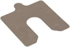 Made in USA - 10 Piece, 4 Inch Long x 4 Inch Wide x 0.025 Inch Thick, Slotted Shim Stock - Stainless Steel, 1-1/4 Inch Wide Slot - Exact Tooling
