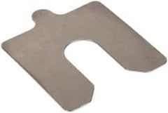 Made in USA - 5 Piece, 4 Inch Long x 4 Inch Wide x 0.05 Inch Thick, Slotted Shim Stock - Stainless Steel, 1-1/4 Inch Wide Slot - Exact Tooling