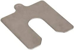 Made in USA - 5 Piece, 4 Inch Long x 4 Inch Wide x 0.075 Inch Thick, Slotted Shim Stock - Stainless Steel, 1-1/4 Inch Wide Slot - Exact Tooling