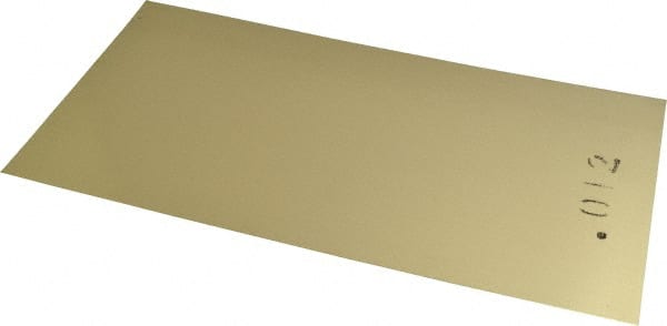 Made in USA - 12 Piece, 0.001 to 0.015 Inch Thickness, Brass Shim Stock Sheet Assortment - 12 Inch Long x 6 Inch Wide - Exact Tooling