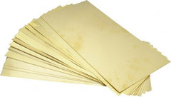 Made in USA - 15 Piece, 0.001 to 0.031 Inch Thickness, Brass Shim Stock Sheet Assortment - 12 Inch Long x 6 Inch Wide - Exact Tooling