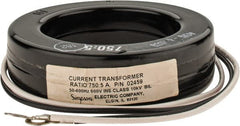 Simpson Electric - 2 VA Burden, 750 Amp AC Input, 5 Amp AC Output, 50 to 400 Hz, Panel Meter Donut Current Transformer - Screw Terminal, For Use with AC Ammeter - Exact Tooling