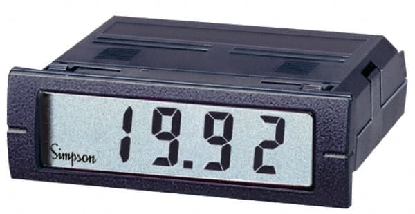 Simpson Electric - 3-1/2 Digits, Digital LCD, DC mV, Panel Meter - 4-440 Hz, 10 Megohms, 250 VAC, Red - Exact Tooling