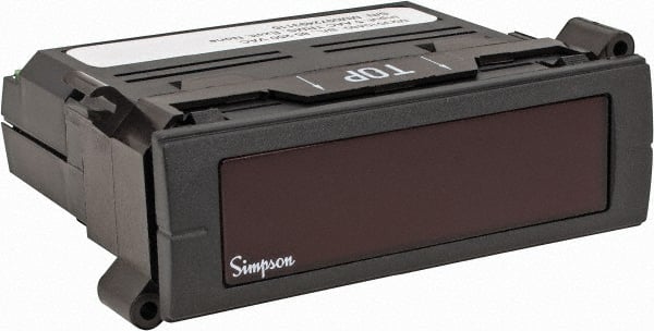Simpson Electric - 3-1/2 Digits, Digital LCD, AC Ammeter, Panel Meter - 4-440 Hz, 250 VAC, Red - Exact Tooling