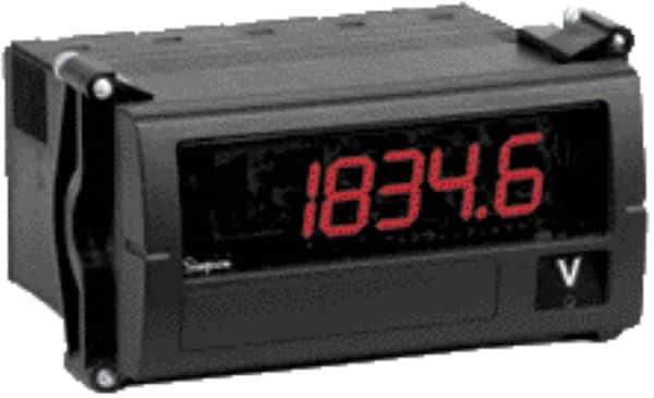Simpson Electric - 4-1/2 Digits, Digital LED, DC Voltmeter, Panel Meter - 50/60 Hz, 9.9 Megohms, 120 VAC, 20 VDC, Red - Exact Tooling
