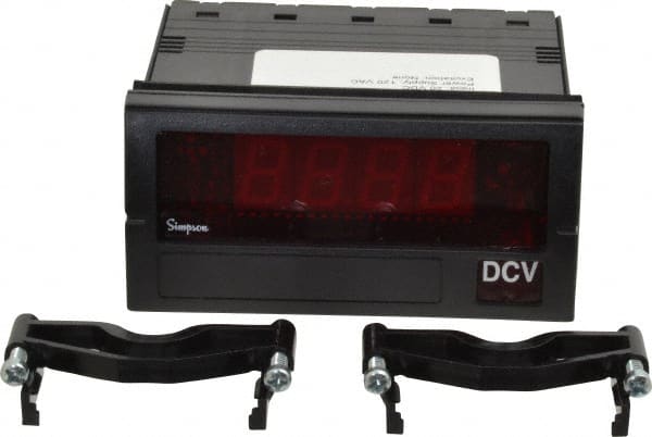 Simpson Electric - 3-1/2 Digits, Digital LED, DC Voltmeter, Panel Meter - 50/60 Hz, 10 Megohms, 120 VAC, 20 VDC, Red - Exact Tooling