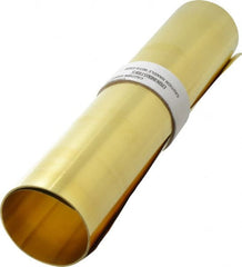 Made in USA - 10 Ft. Long x 12 Inch Wide x 0.003 Inch Thick, Roll Shim Stock - Brass - Exact Tooling