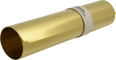 Made in USA - 10 Ft. Long x 12 Inch Wide x 0.004 Inch Thick, Roll Shim Stock - Brass - Exact Tooling
