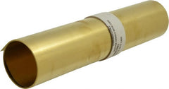 Made in USA - 10 Ft. Long x 12 Inch Wide x 0.005 Inch Thick, Roll Shim Stock - Brass - Exact Tooling