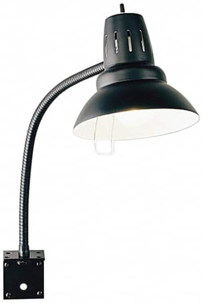 Electrix - 22 Inch, Gooseneck, Bracket Mounted, Incandescent, Black, General Purpose Task Light - 100 Watt, Nonmagnifying - Exact Tooling