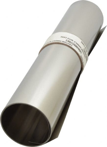 Made in USA - 50 Inch Long x 12 Inch Wide x 0.01 Inch Thick, Roll Shim Stock - Stainless Steel - Exact Tooling