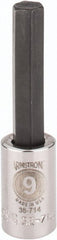 Armstrong - 3/8" Drive, 9mm Hex Bit Socket - 2-1/4" OAL, 1-9/16" Bit Length - Exact Tooling