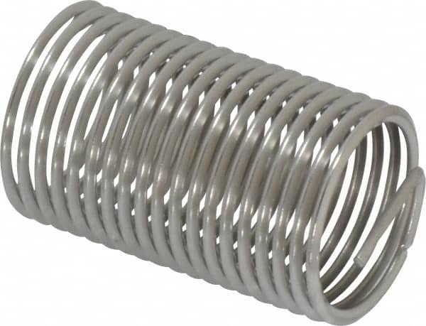 Heli-Coil - 5/8-18 UNF, 1-1/4" OAL, Free Running Helical Insert - 19-1/4 Free Coils, Tanged, 304 Stainless Steel, Bright Finish, 2D Insert Length - Exact Tooling