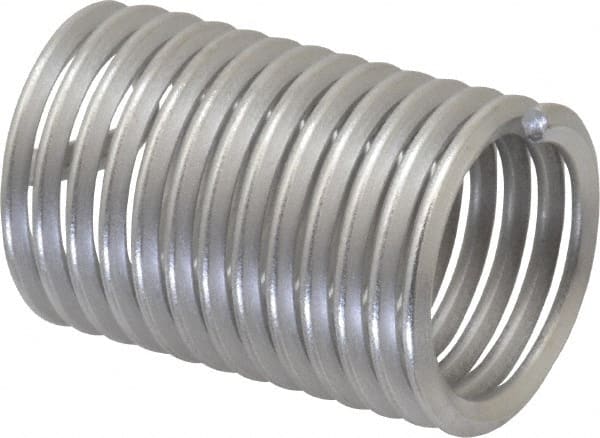 Heli-Coil - 3/4-10 UNC, 1-1/2" OAL, Free Running Helical Insert - 13 Free Coils, Tanged, 304 Stainless Steel, Bright Finish, 2D Insert Length - Exact Tooling