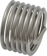 Heli-Coil - 1-8 UNC, 1" OAL, Free Running Helical Insert - 6-3/8 Free Coils, Tanged, 304 Stainless Steel, Bright Finish, 1D Insert Length - Exact Tooling