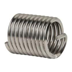 Heli-Coil - 1-8 UNC, 1-1/2" OAL, Free Running Helical Insert - 10-1/8 Free Coils, Tanged, 304 Stainless Steel, Bright Finish, 1-1/2D Insert Length - Exact Tooling