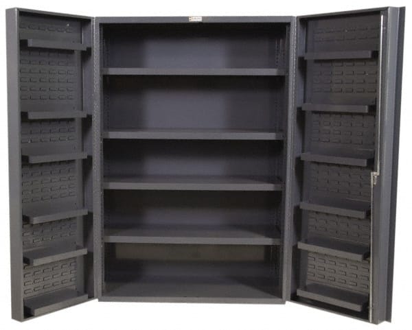 Durham - 16 Shelf Storage Cabinet - Steel, 36" Wide x 24" Deep x 72" High, Gray - Exact Tooling