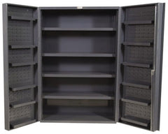 Durham - 16 Shelf Storage Cabinet - Steel, 36" Wide x 24" Deep x 72" High, Gray - Exact Tooling