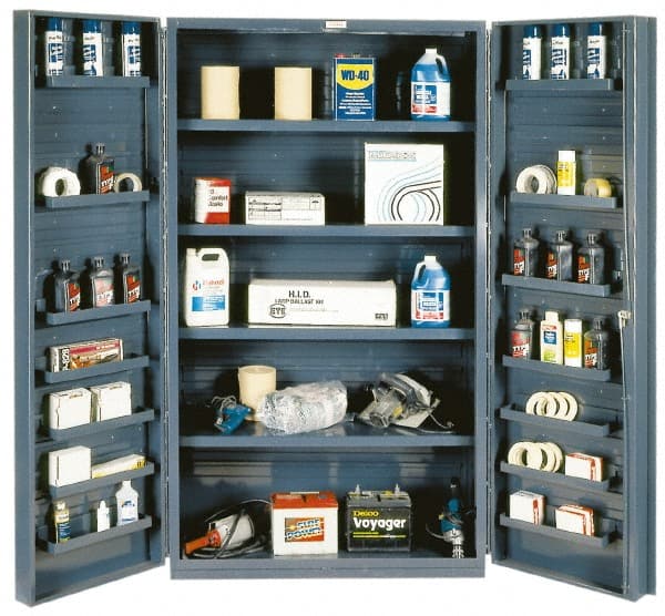 Durham - 18 Shelf Storage Cabinet - Steel, 48" Wide x 24" Deep x 72" High, Gray - Exact Tooling