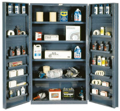 Durham - 18 Shelf Storage Cabinet - Steel, 48" Wide x 24" Deep x 72" High, Gray - Exact Tooling