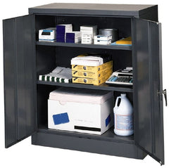 Edsal - 2 Shelf Locking Storage Cabinet - Steel, 36" Wide x 18" Deep x 42" High, Black - Exact Tooling