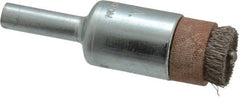 Anderson - 1/2" Brush Diam, Crimped, End Brush - 1/4" Diam Shank, 1/8" Pilot Diam, 20,000 Max RPM - Exact Tooling