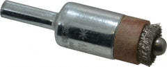 Anderson - 1/2" Brush Diam, Crimped, End Brush - 1/4" Diam Shank, 1/4" Pilot Diam, 20,000 Max RPM - Exact Tooling