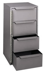 Durham - 4 Drawer, 8 Compartment, Small Parts Lockable Storage Cabinet - 12-1/8" Deep x 12-5/8" Wide x 24-1/2" High - Exact Tooling