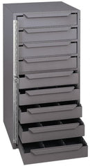 Durham - 9 Drawer, Adjustable Compartment, Small Parts Lockable Storage Cabinet - 12-1/8" Deep x 12-5/8" Wide x 24-1/2" High - Exact Tooling