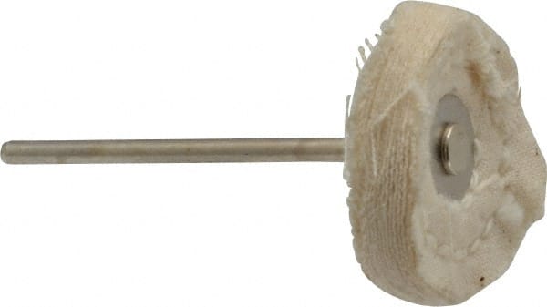 Made in USA - 1" Diam x 1/4" Thick, Mounted Polishing Wheel - Fine Grade, 3/32" Shank Diam - Exact Tooling