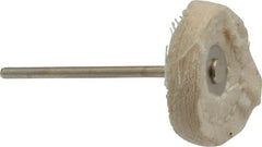 Made in USA - 1" Diam x 1/4" Thick, Mounted Polishing Wheel - Fine Grade, 3/32" Shank Diam - Exact Tooling