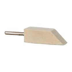 Made in USA - 1/2" Diam, 1/8" Shank Diam, Taper Shaped Mounted Bob - Medium Density, 1/2" Head Length, 1-1/2" Shank Length, Wool Felt, for Reciprocating Tools - Exact Tooling