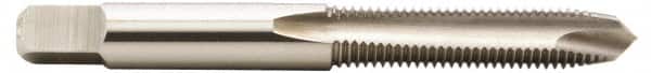 Hertel - #5-40 UNC, H1, 2 Flutes, Plug Chamfer, Bright Finish, High Speed Steel Spiral Point STI Tap - 2-1/8" OAL, 3/4" Thread Length - Exact Tooling