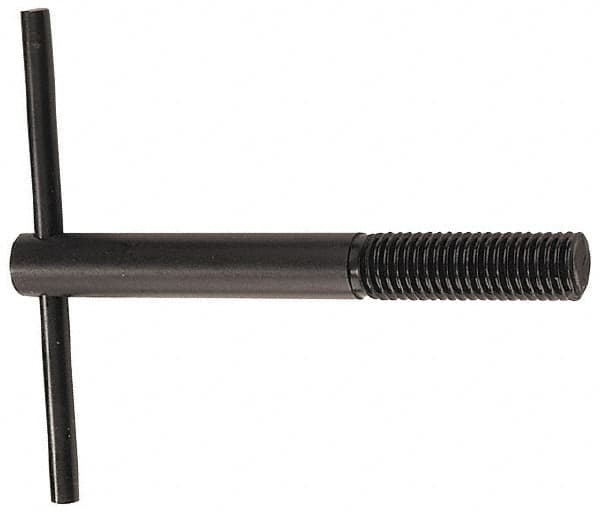 Heli-Coil - 9/16-12, Free-Running & Locking Insert Compatible, Mandrel Thread Insert Hand Installation Tool - Type III Threaded Mandrel, UNC Thread, 4-7/8" OAL, 4" Spinner Diam, 9/16-12 Insert Internal Thread - Exact Tooling