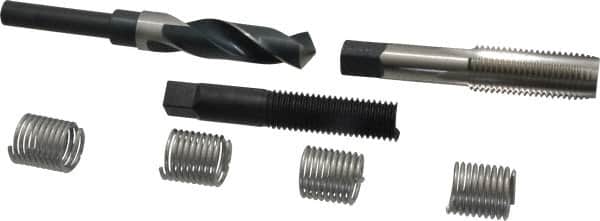 Heli-Coil - 4 Inserts, 3/4-10 UNC, Thread Repair Kit - 1.125" Insert Length - Exact Tooling