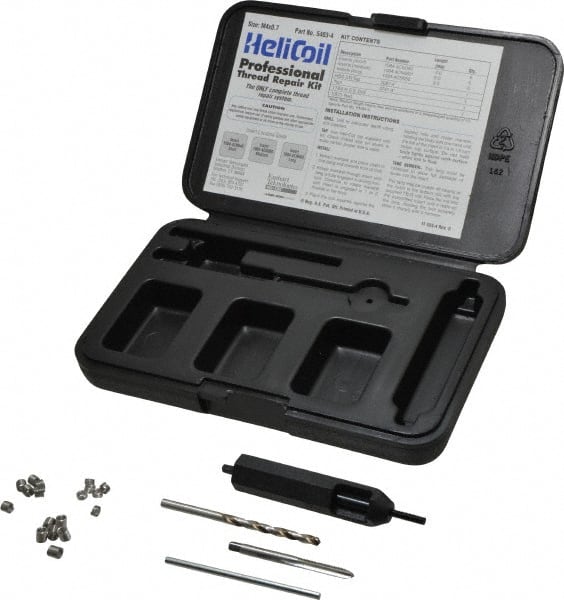Heli-Coil - 18 Inserts, M4x0.70 Metric Coarse, Thread Repair Kit - 6mm Insert Length - Exact Tooling