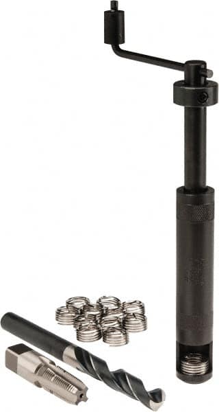 Heli-Coil - 12 Inserts, 1/4-18, Thread Repair Kit - Includes Drill, Installation Tool and Tap - Exact Tooling