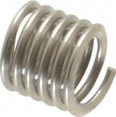 Heli-Coil - #8-32 UNC, 0.246" OAL, Free Running Helical Insert - 6 Free Coils, Tanged, Stainless Steel, Bright Finish, 1-1/2D Insert Length - Exact Tooling