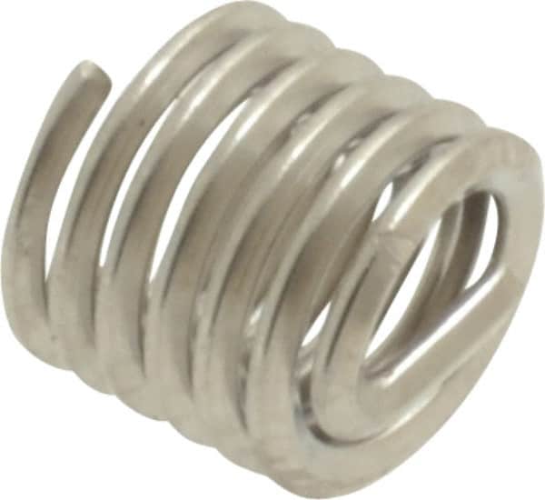 Heli-Coil - #12-24 UNC, 0.324" OAL, Free Running Helical Insert - 6 Free Coils, Tanged, Stainless Steel, Bright Finish, 1-1/2D Insert Length - Exact Tooling