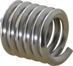 Heli-Coil - 1/4-20 UNC, 3/8" OAL, Free Running Helical Insert - 5-3/4 Free Coils, Tanged, Stainless Steel, Bright Finish, 1-1/2D Insert Length - Exact Tooling