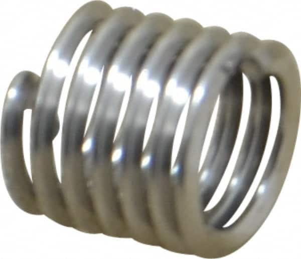 Heli-Coil - 5/16-18 UNC, 0.469" OAL, Free Running Helical Insert - 6-5/8 Free Coils, Tanged, Stainless Steel, Bright Finish, 1-1/2D Insert Length - Exact Tooling