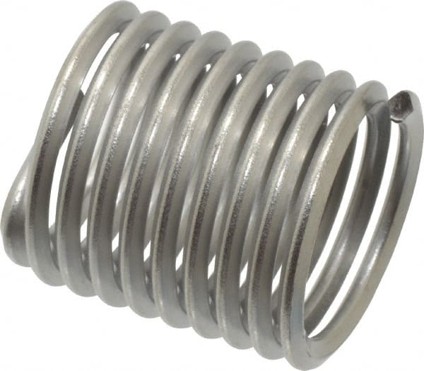 Heli-Coil - 3/4-10 UNC, 1-1/8" OAL, Free Running Helical Insert - 9-3/8 Free Coils, Tanged, Stainless Steel, Bright Finish, 1-1/2D Insert Length - Exact Tooling