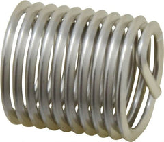 Heli-Coil - 1-8 UNC, 1-1/2" OAL, Free Running Helical Insert - 10-1/8 Free Coils, Tanged, Stainless Steel, Bright Finish, 1-1/2D Insert Length - Exact Tooling