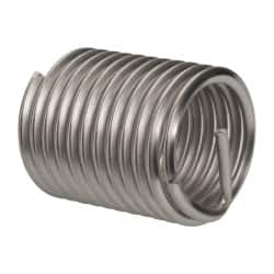 Heli-Coil - 1-1/4 - 7 UNC, 1-7/8" OAL, Free Running Helical Insert - 11-1/4 Free Coils, Tanged, Stainless Steel, Bright Finish, 1-1/2D Insert Length - Exact Tooling