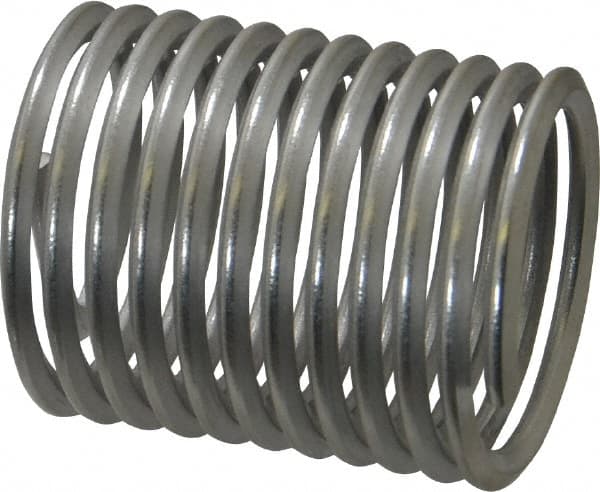 Heli-Coil - 1-1/2 - 6 UNC, 2-1/4" OAL, Free Running Helical Insert - 11-1/2 Free Coils, Tanged, Stainless Steel, Bright Finish, 1-1/2D Insert Length - Exact Tooling
