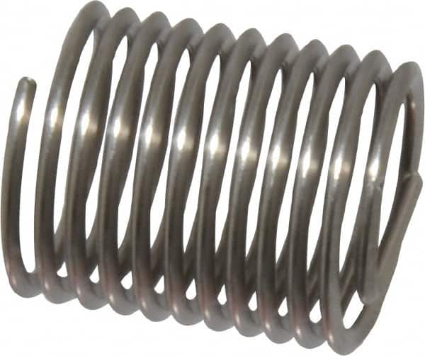 Heli-Coil - 3/8-24 UNF, 0.562" OAL, Free Running Helical Insert - 11 Free Coils, Tanged, Stainless Steel, Bright Finish, 1-1/2D Insert Length - Exact Tooling