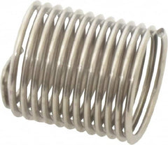 Heli-Coil - 9/16-18 UNF, 0.844" OAL, Free Running Helical Insert - 12-1/2 Free Coils, Tanged, Stainless Steel, Bright Finish, 1-1/2D Insert Length - Exact Tooling